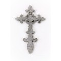 7003SIL-PUR PURPLE CRYSTAL / SILVER WALL CROSS / W FDL DESIGN